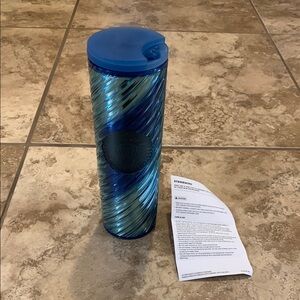 New NWT Starbucks Tumbler Coffee Cup spiral shiny